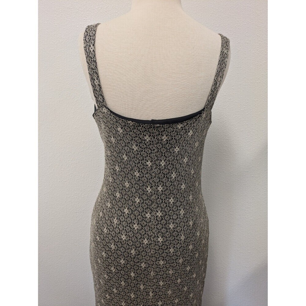Vintage 90s Y2K Acetate Slinky Silver Sparkle Maxi Dress sz 12 Party Fairy - Picture 6 of 12
